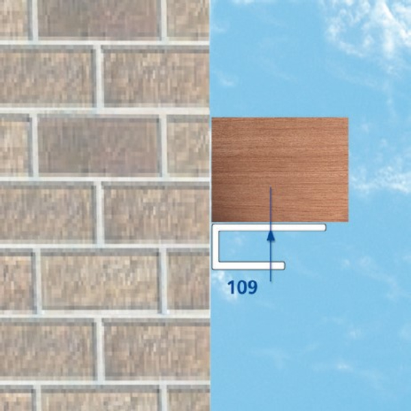 Profilé en U en PVC blanc - Bordure de finition pour lambris de sous-toiture - Longueur 6,00 M