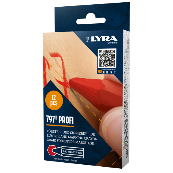 Boîte de 12 craies de marquage pour bois - Lyra 797 Profi