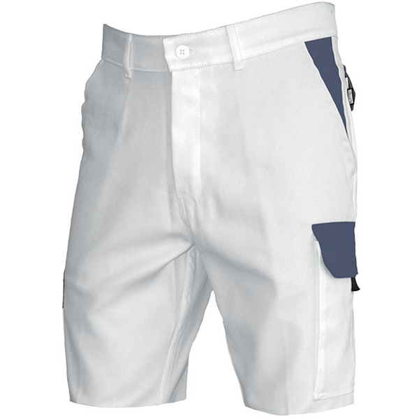 Bermuda blanc de travail pour peintre plaquiste Typhon en polycoton blanc gris - 3XL