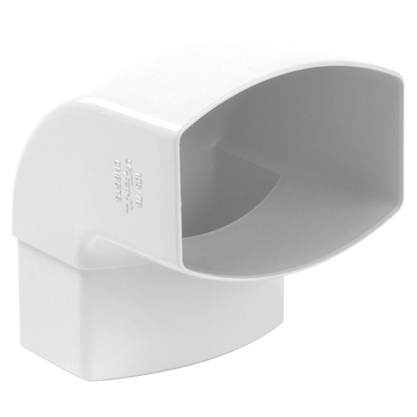 Coude à 87°30 Nicoll CM8GT pour tube de descente de gouttière ovoïde de 105 x 76 mm - Techtan Blanc