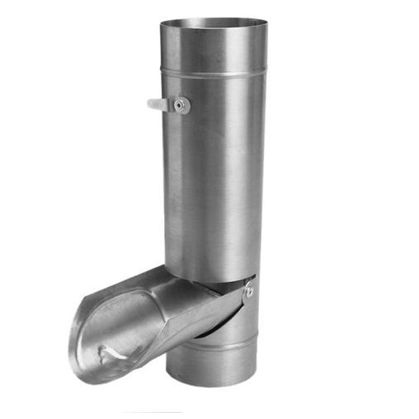 Récupérateur d'eau pluviale à clapet VMZINC en zinc naturel pour tuyau de descente de gouttière de 100 MM
