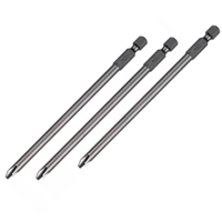 Embout de vissage long - Phillips PH2 - diamètre 5 mm hexa 1/4" - longueur 157 mm - 3 pièces