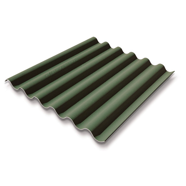 Plaque ondulée 6 ondes en fibres-ciment - Couverture et Façade - P06 Coloronde FR - 1585 x 1095 mm - Vert foncé