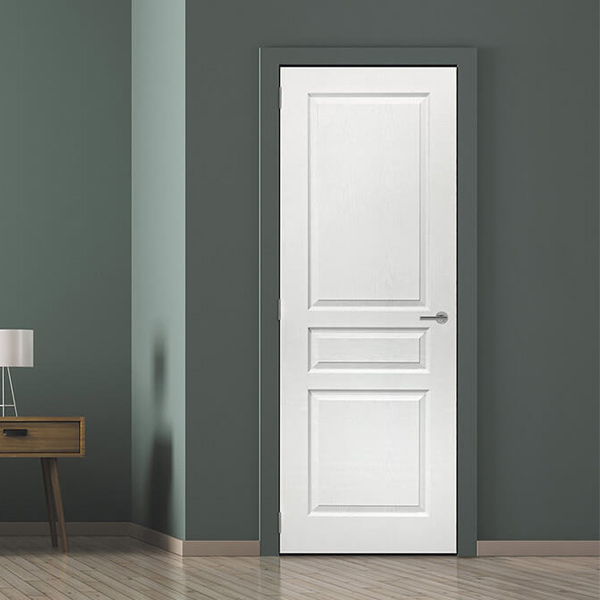 Bloc-porte alvéolaire postformé prépeint chant droit - Huisserie 88/56 et joint confort - serrure PDDT - Chauvat Portes - 204 CM x 83 CM - Poussant gauche