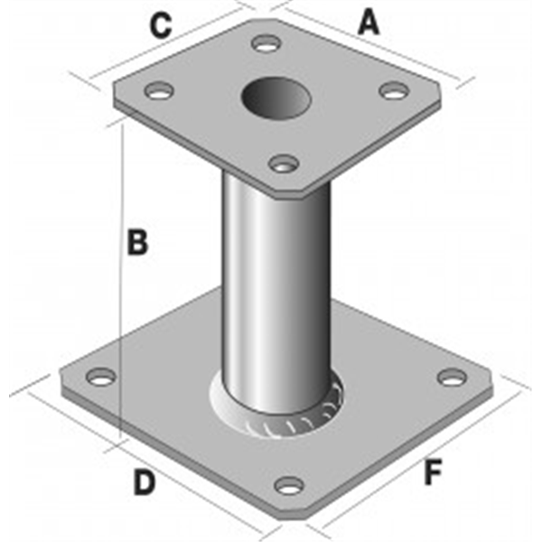 Pied de poteau fixe PPA hauteur 150 mm