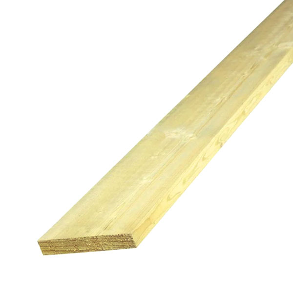 Planche en bois de sapin traité classe 2 Jaune - 100 MM x 27 MM - longueur 4,00 M