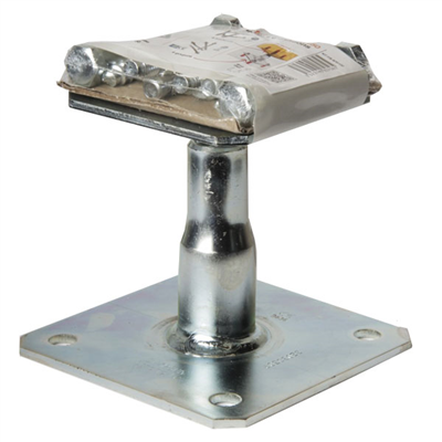 Pied de poteau réglable prêt à fixer Simpson  en acier électrozingué - avec fixations - hauteur 100 à 150 mm