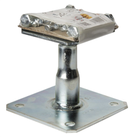 Pied de poteau réglable prêt à fixer Simpson  en acier électrozingué - avec fixations - hauteur 100 à 150 mm