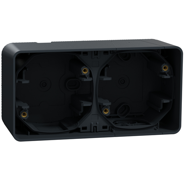 Boîtier pour 2 postes en saillie à l'horizontale Schneider Mureva Styl - IP55 - IK08 - gris anthracite RAL 7016