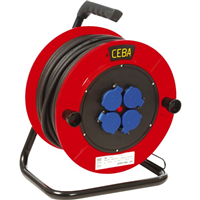 Enrouleur Ceba TRB4 avec 4 prises 3x2.5 câble 40 mètres HO7RN-F 3G2.5 diamètre bobine 330 mm