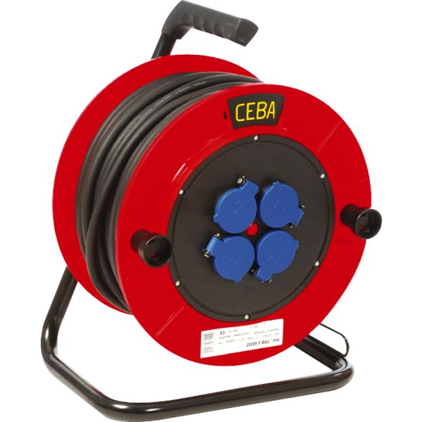Enrouleur Ceba TRB4 avec 4 prises 3x2.5 câble 40 mètres HO7RN-F 3G2.5 diamètre bobine 330 mm