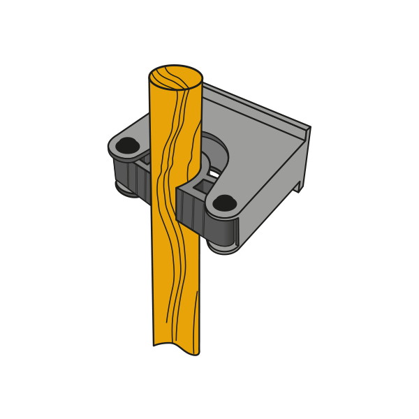 Porte outils sur rail Perrin longueur 500 mm 1 crochet 30-40 mm 2 crochets 20-30 mm