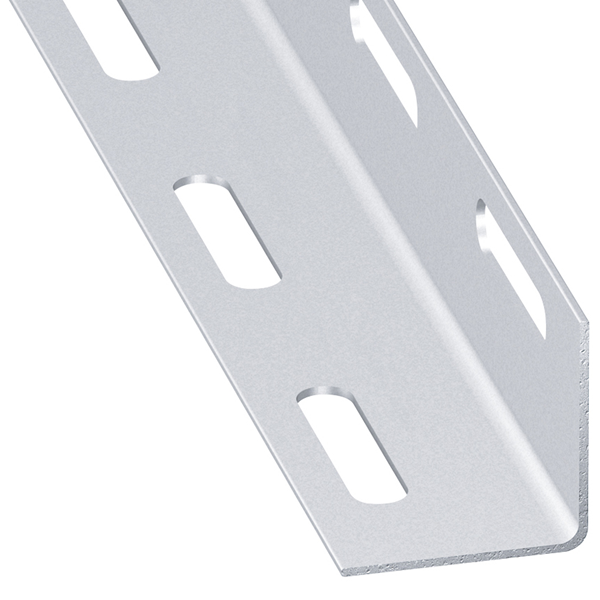 Cornière égale perforée en acier profilé à froid galvanisé 38 x 38 mm sur 1 m