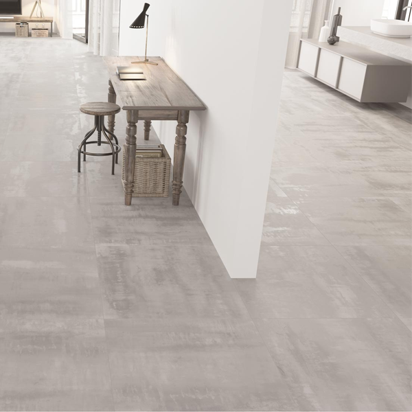 Carrelage intérieur en grès cérame émaillé effet béton Cusset - 45,0 CM x 45,0 CM - ép. 9,50 MM - Perla