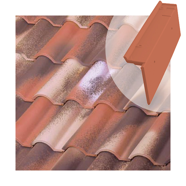 Tuile de rive à rabat universelle Tejas Borja - côté droit du toit - coloris Nature Bidasoa - 470 MM x 90 MM