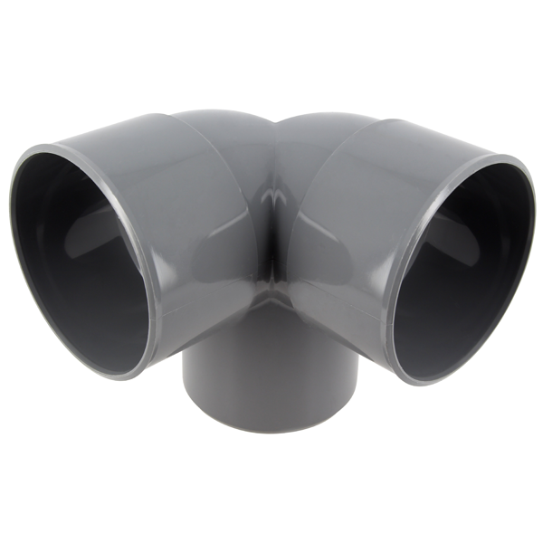 Coude double équerre PVC à 87'30° - Mâle/Femelle - diamètre 100 mm