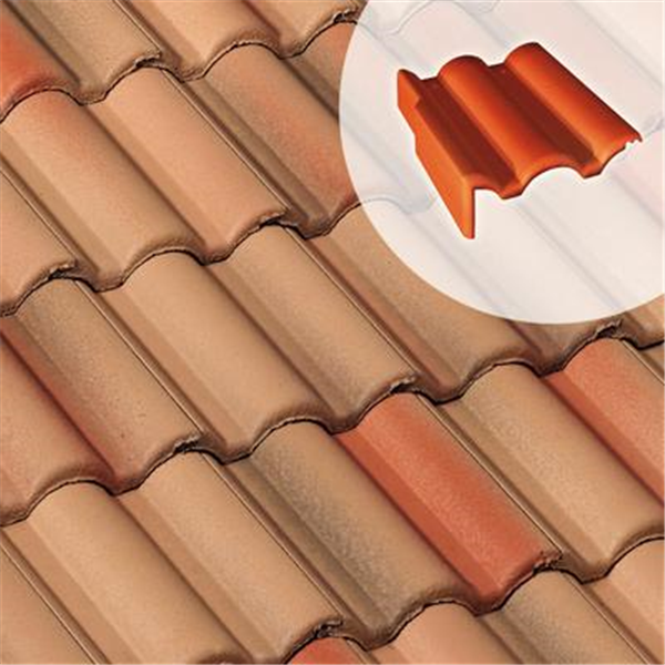 Tuile de rive gauche en béton avec rabat - Plein ciel - Dune ocre - 42 x 33.5 x 15.5 cm