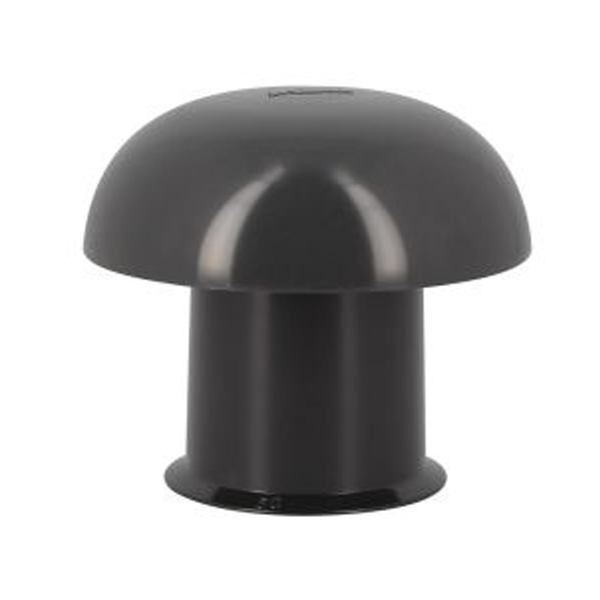 Chapeau de ventilation rond Nicoll - Diamètre 80 mm - Sortie 50 mm - Sans moustiquaire - PVC anti-UV - Gris anthracite