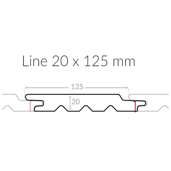 Bardage bois peint en Sapin du Nord de classe 3.1 - Natur Silverwood - profil Line - 20,00 MM x 125 MM - Long. 4,15 M - Coloris Sable