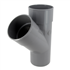 Culotte simple mâle/femelle Nicoll - Diamètre 140 mm - Degré angle 45° - À coller - PVC - Gris