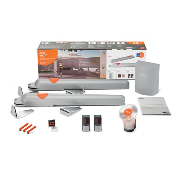 Motorisation à vérin pour portails 2 battants - 450 kg par vantail max - Aria 400 Nice Home