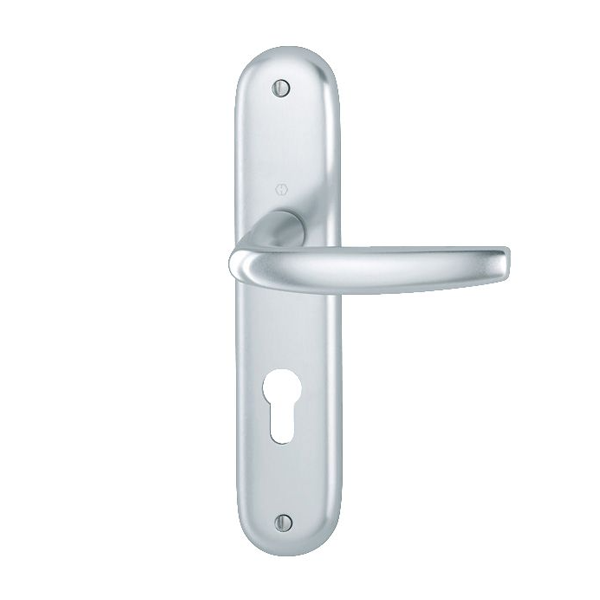 Poignée de porte clé en I - Atlanta Hoppe - porte 40-46 mm carré 7 mm - Alu aspect argent