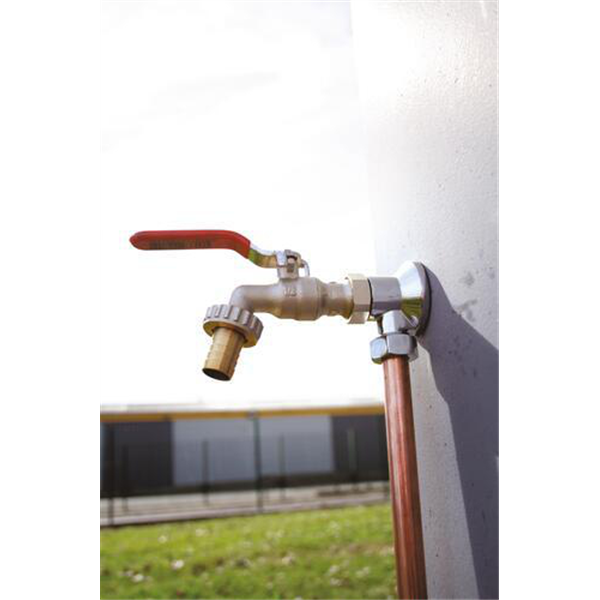 Robinet de puisage orientable à sphère - Poignée plate - Mâle 1/2" - Sortie 3/4