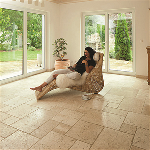 Pierre naturelle pour sol et mur - Travertin opus 4 formats - Marbre light mix - ép. 1,2 cm