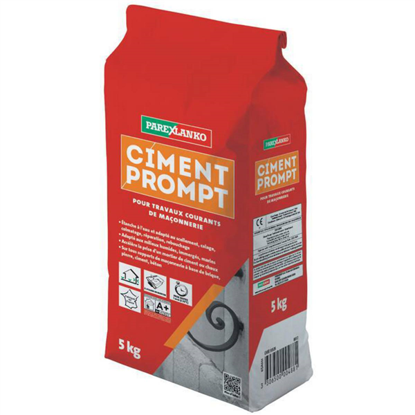 Ciment prompt pour scellement calage et réparation - Parexlanko - sac de 5,0 KG