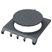 Avaloir en fonte C250 Profil A avec tampon amovible B125 à surface antidérapante - 800 x 830 mm - ⌀642 mm