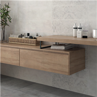 Faïence murale effet béton Edilis Mild - 20,0 cm x 60,0 cm - ép. 9,40 mm - Gris