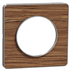 Plaque de finition simple Schneider Odace Touch pour 1 poste encastré - bois Wenge liseré alu