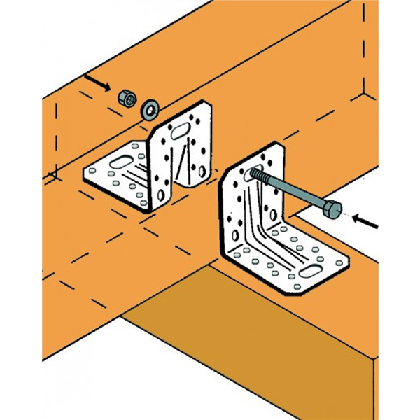 Équerre renforcée en acier galvanisé 90x105x105 mm