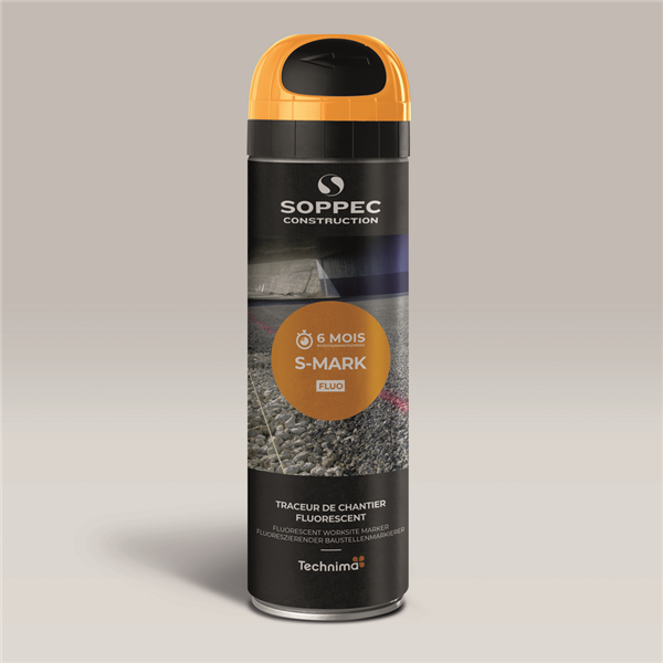 Le S MARK FLUO orange 500ml s'utilise pour des travaux courants de marquage