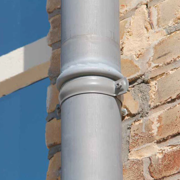 Collier de descente cylindrique pour gouttière à embase 7x150 - Acier galvanisé - Ø 100 mm