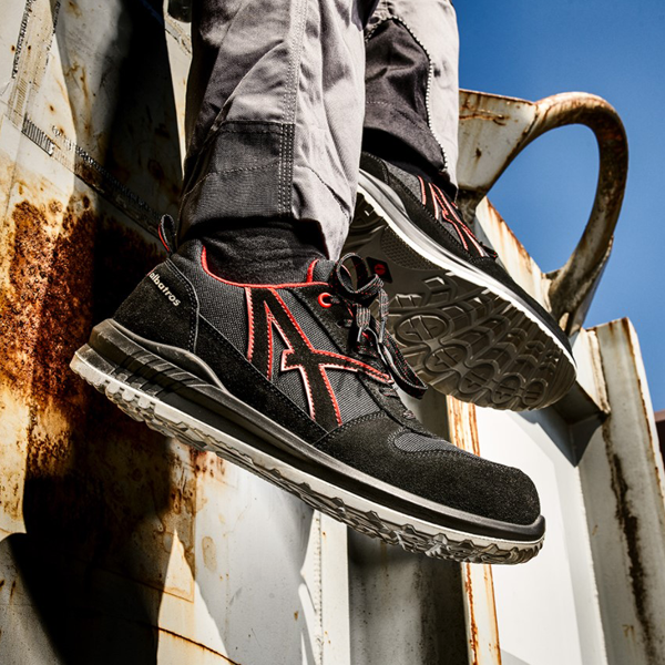 Chaussure sécurité basse pour hommes S3 SRC Clifton Low Albatros - Noir et rouge - Taille 47