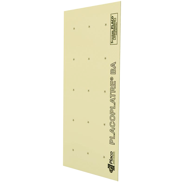 Plaque de plâtre standard 90 Placo Placoplatre BA25 - 2,60 M x 0,90 M - ép. 25,0 MM