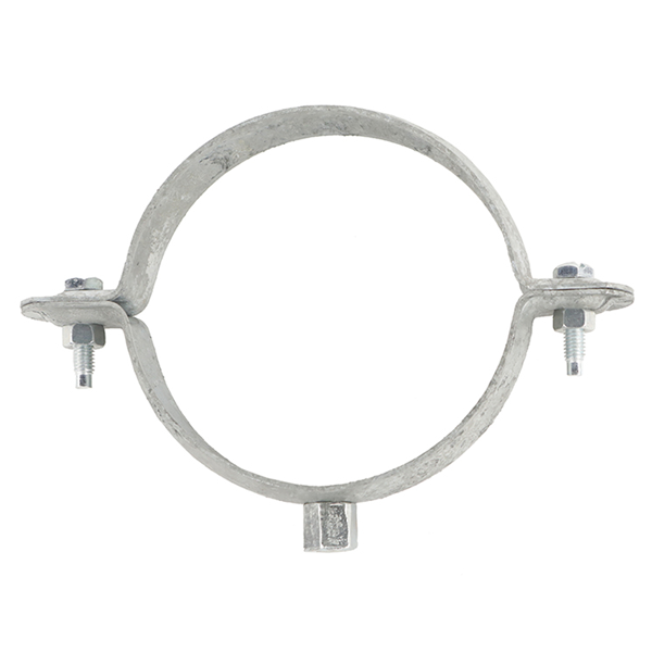 Collier de descente cylindrique pour gouttière à embase 7x150 - Acier galvanisé - Ø 100 mm