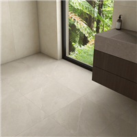 Carrelage effet pierre en grès cérame émaillé - Lourdes - 60,8 cm x 60,80 cm - ép. 9,50 mm - Cream