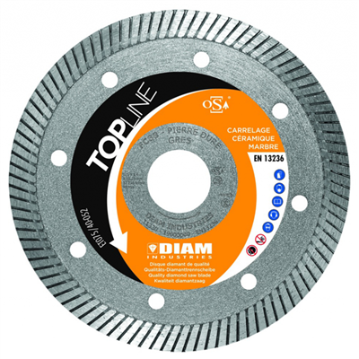 Disque diamant lisse pour pierres et matériaux très durs Ø230 mm x 22,23 mm - Diam Industries