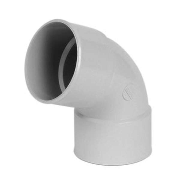 Coude cylindrique Nicoll tube de descente - Femelle/Femelle - Diamètre 80 mm - Angle 45° - Techtan - Gris