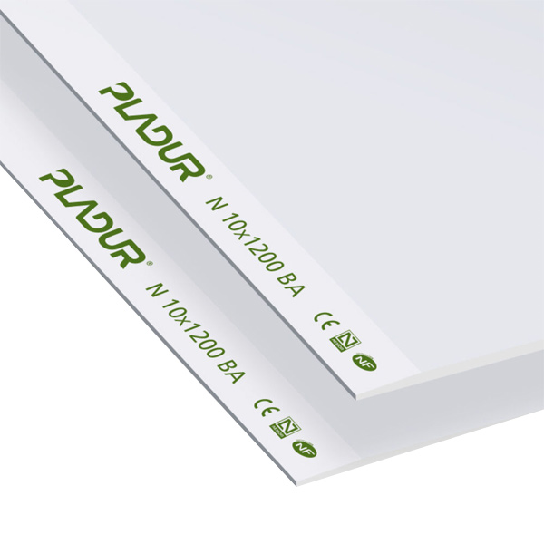 Plaque de plâtre standard Pladur N BA10 - 2,50 M x 1,20 M - ép. 9,5 MM