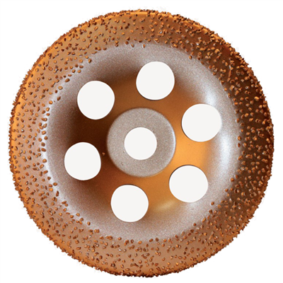 Plateau diamant bombé multi-matériaux - Ø125 mm - Alésage 22,23mm - Grain 24 - Carbure tungstène
