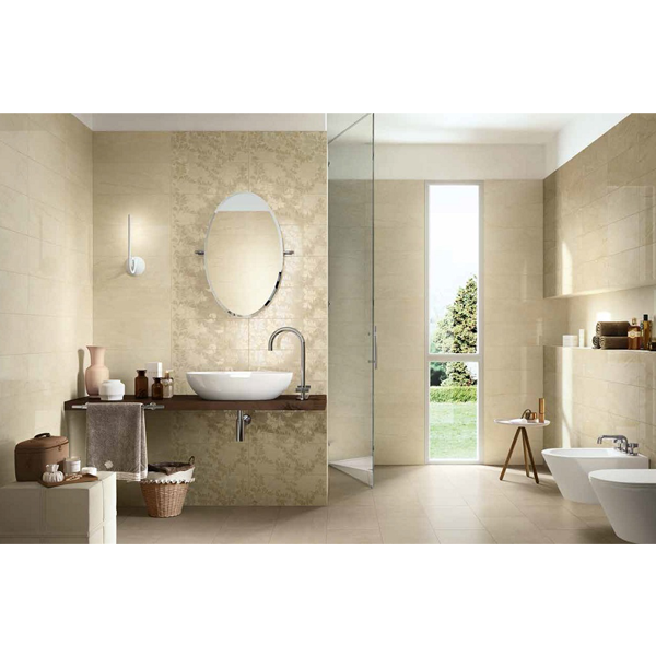 Faïence murale pour salle de bain et cuisine imitation résine - Resina - 40,0 CM x 120,0 CM - ep.6,00 MM - Avorio