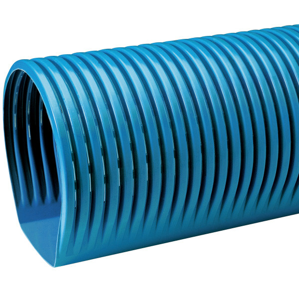 Drain routier à cunette plate pré-manchonné Hegler Sirowell - PVC-U bleu - DN 110 - longueur 6 M