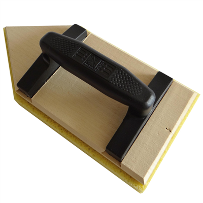 Taloche pointue en mousse Mondelin 314187 avec poignée ovale et support en bois - 14 x 27 cm