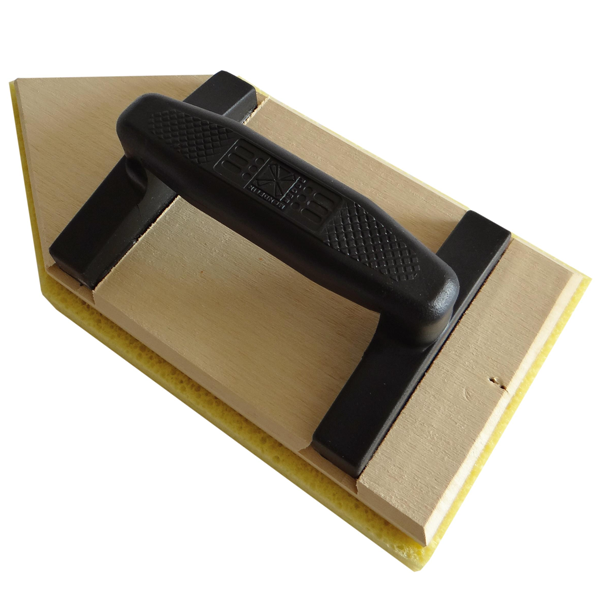 Taloche pointue en mousse Mondelin 314187 avec poignée ovale et support en bois - 14 x 27 cm