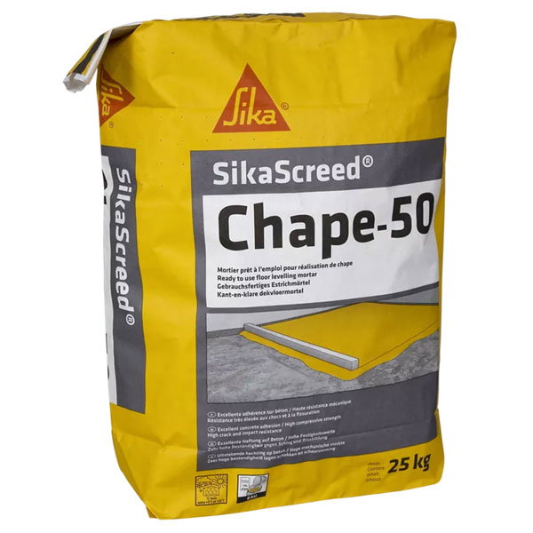 Mortier pour chapes micro-chapes et formes de pentes - SikaScreed Chape 50 - sac de 25 KG