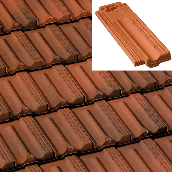 Demi-tuile Marseille Héritage en terre cuite - BMI Monier - Rouge Vieilli