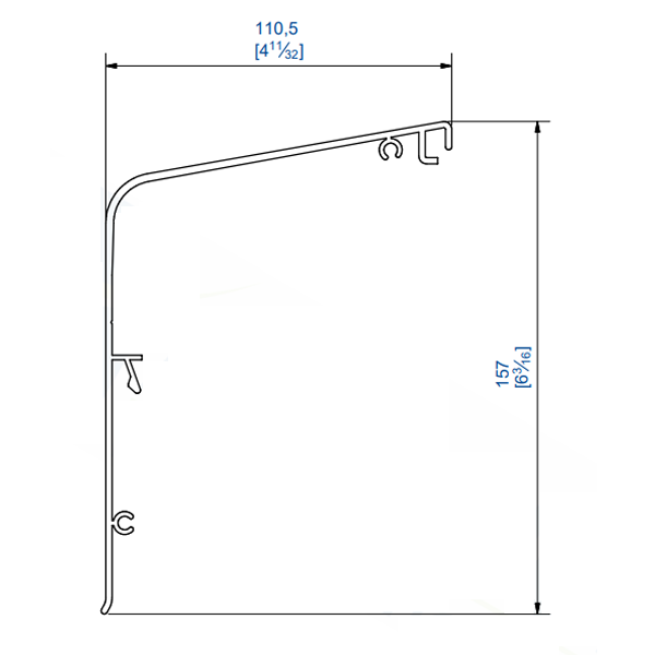 Bandeau de finition pour volet coulissant double voie - Mantion Win-Slide 11164/200 - alu brut - 2 m
